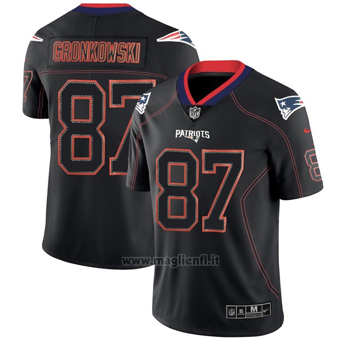 Maglia NFL Limited New England Patriots Gronkowski Lights Out Nero